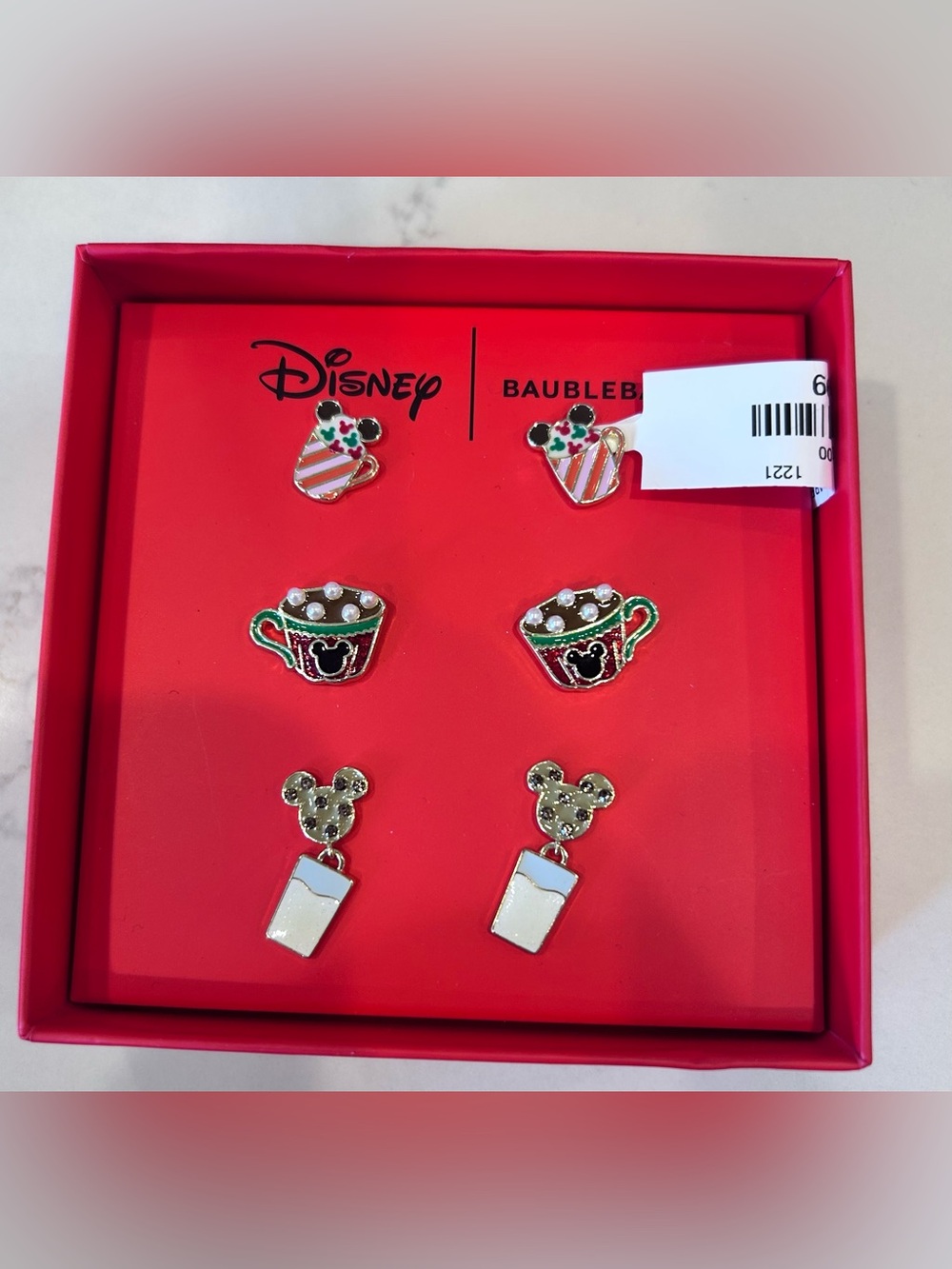 Disney x BaubleBar Mickey Mouse Christmas Drinks Earring Set